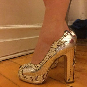 MiuMiu zig-zag peeptoe reptile. Sz.37.